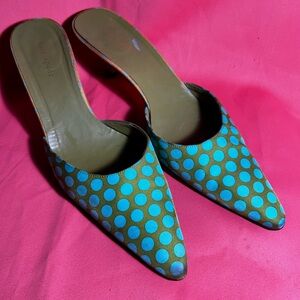 Kate Spade Polka Dot Kitten Heel Slide.
Womens 8.5